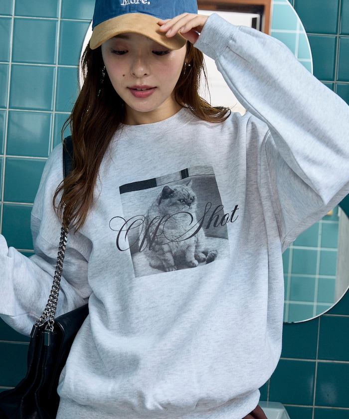 OffShort CAT アニマル 裏起毛 スウェット　限定展開