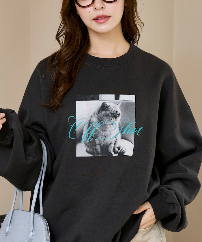 OffShort CAT アニマル 裏起毛 スウェット　限定展開