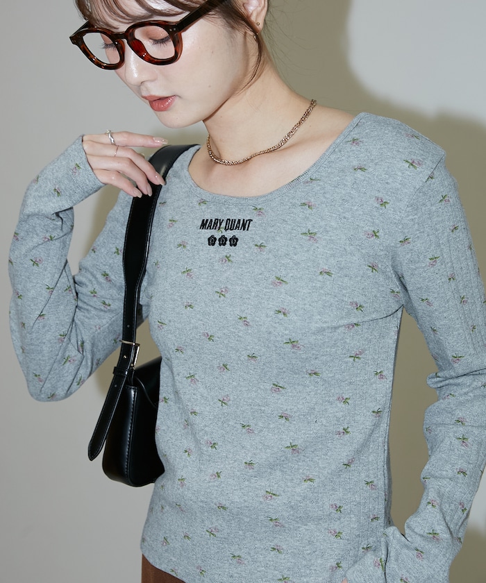 mari　PロンT 2点 MARY QUANT/ワンポイント刺繍 2WAY 針抜きフライス ロンT 限定展開