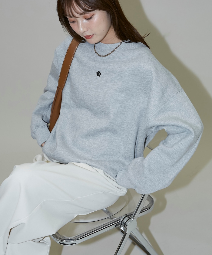 MARY QUANT/ワンポイント ロゴ刺繍 裏起毛 スウェット 限定展開