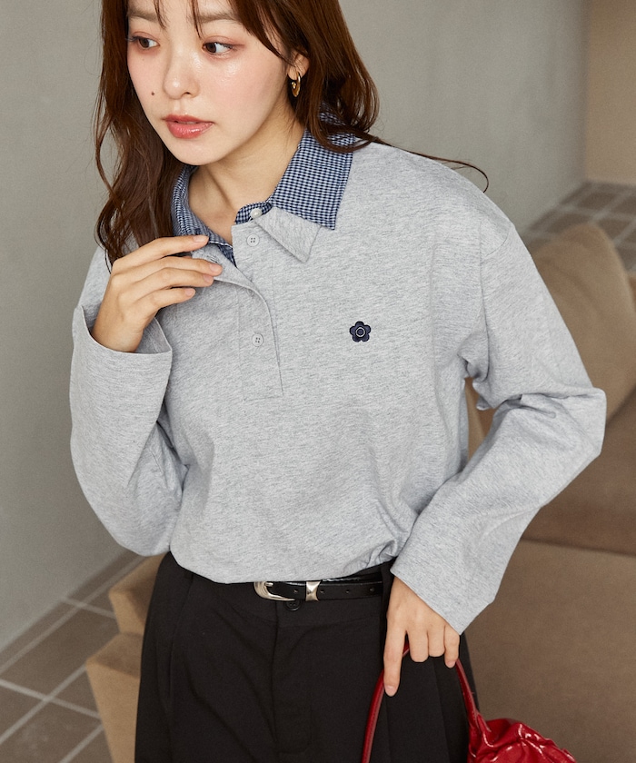 ＜3月6日AM10:00発売＞襟 レイヤード風 ポロシャツ　限定展開