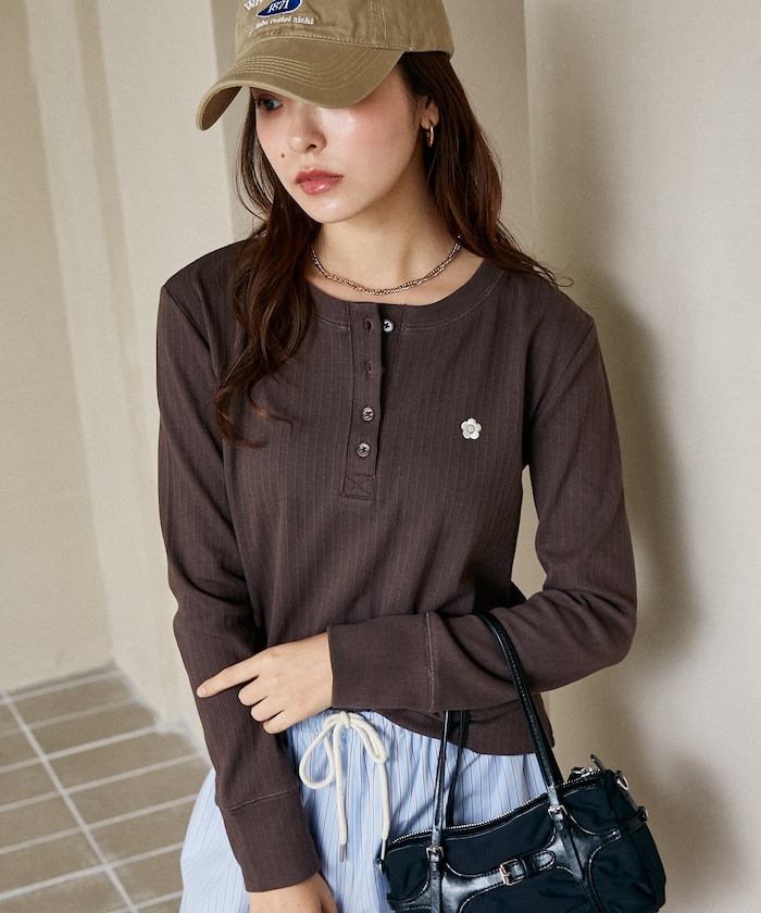 ＜3月6日AM10:00発売＞リブヘンリーネックロンT 限定展開