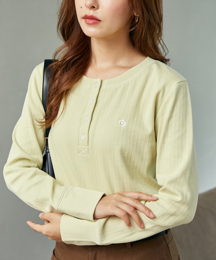 【8月28日 10:00販売開始】<新色追加>リブヘンリーネックロンT 限定展開