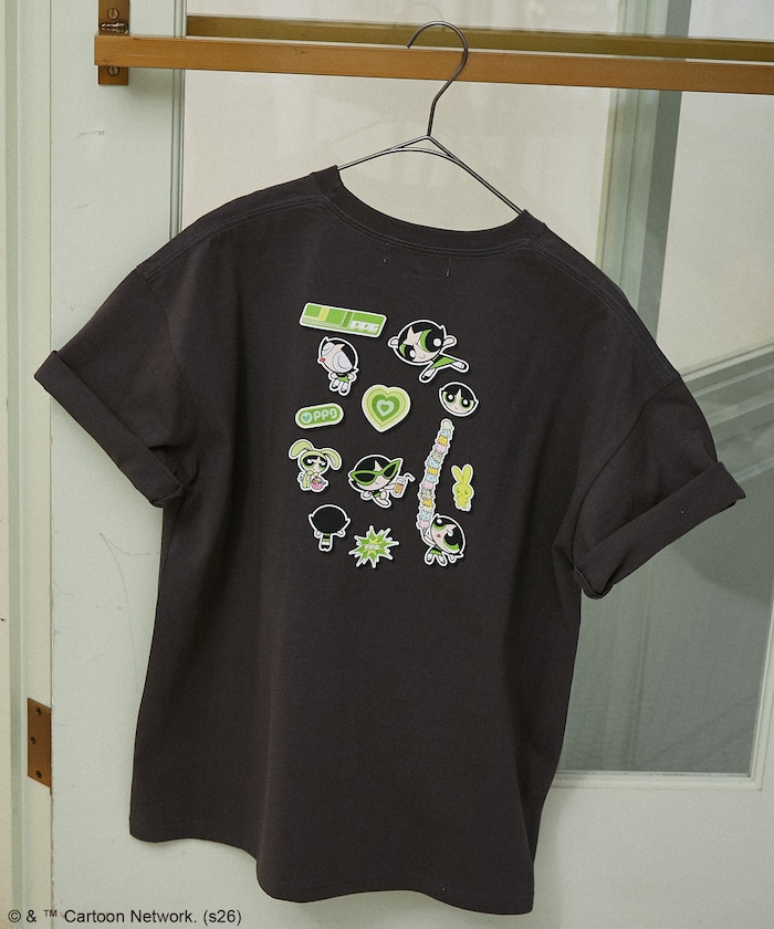 【THE POWERPUFF GIRLS】パワーパフ ガールズ シール風 Tシャツ　限定展開