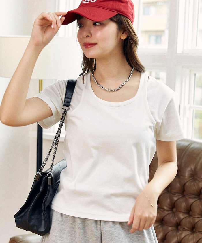 ＜セットアイテム＞タンクトップ レイヤード Tシャツ　限定展開