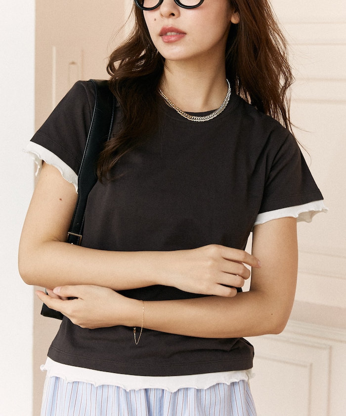 レイヤード風 メロー Tシャツ　限定展開