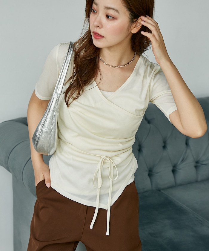 ドレープ カシュクール トップス　限定展開