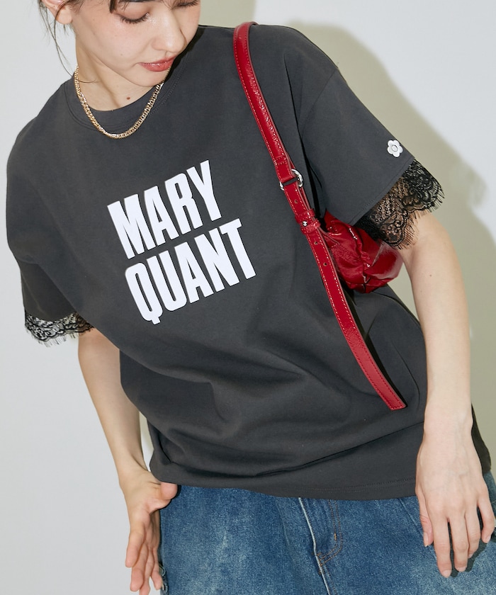 FREAK'S STOREの袖レース付き フロッキーロゴTシャツ　限定展開