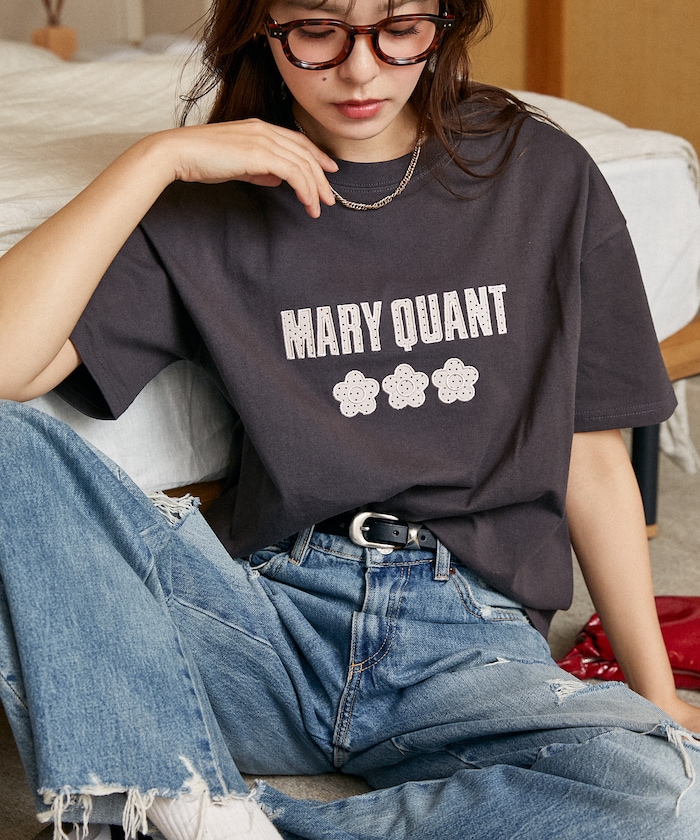 【4月3日 10:00販売開始】ドット柄 刺繍 ロゴ Tシャツ　限定展開