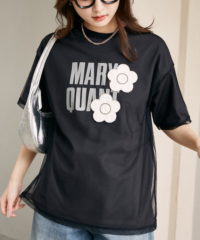 【4月3日 10:00販売開始】チュール レイヤード ロゴ フラワー Tシャツ　限定展開
