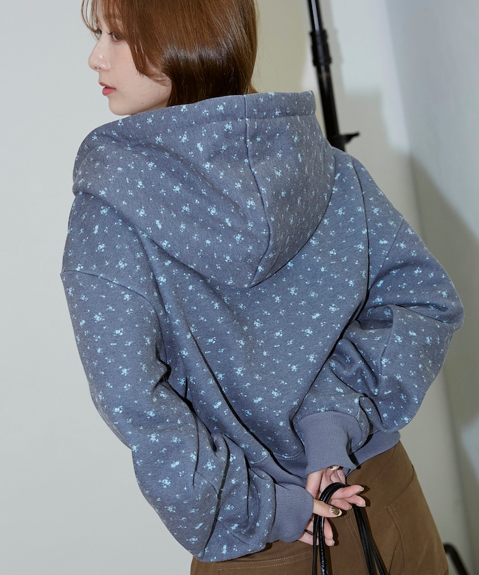 小花柄  クロップド フーディー　限定展開