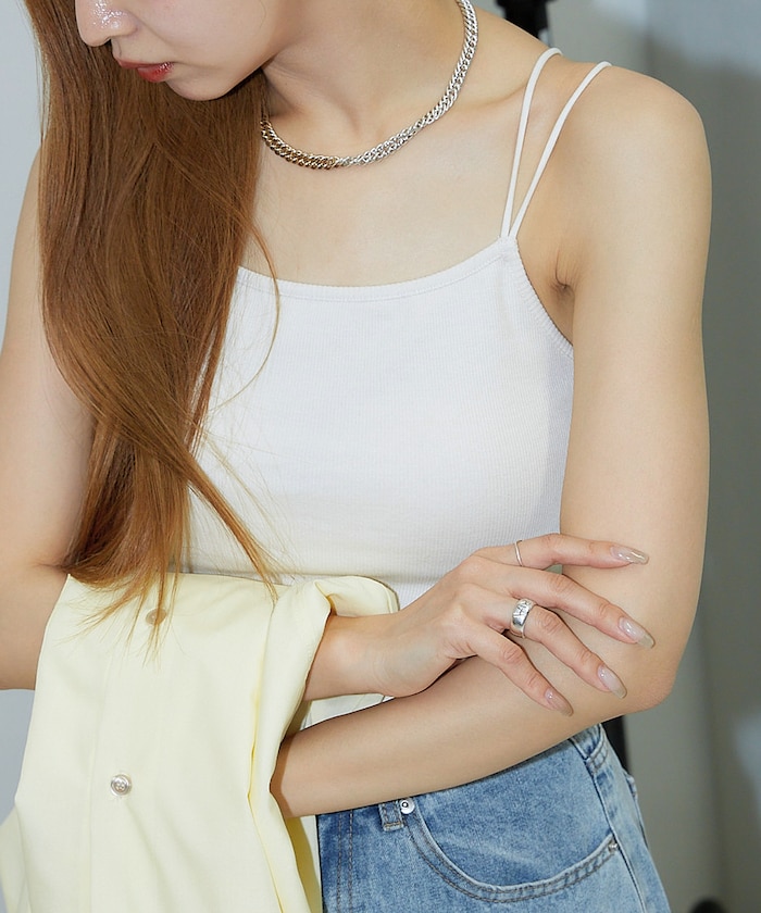 【PUBLUX】 ダブルストラップ カップ付き キャミソール female 【PUBLUX】 ダブルストラップ カップ付き キャミソール female