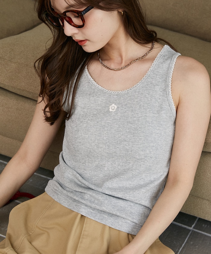 【4月3日 10:00販売開始】ピコレース ワンポイント タンクトップ　限定展開