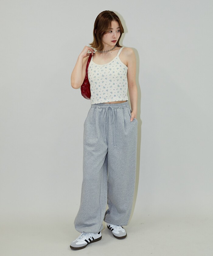 新品タグ付き　JUSGLITTY♡ツイードキャミ　ホワイト Wing キャミソール Wingコラボ/Fffit エフィット/カップ付き