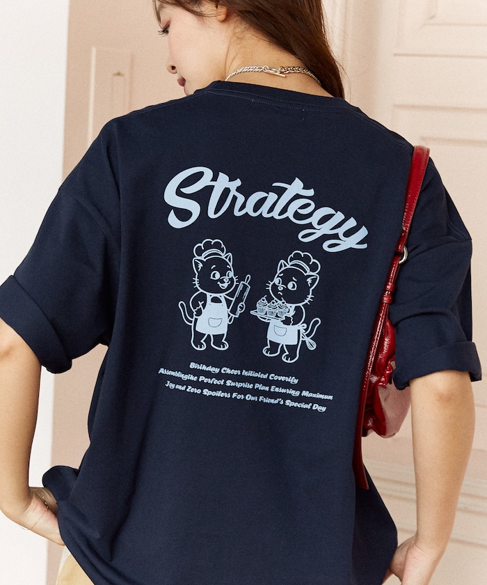 ＜機能性素材＞STRATEGY キャット プリント Tシャツ　限定展開