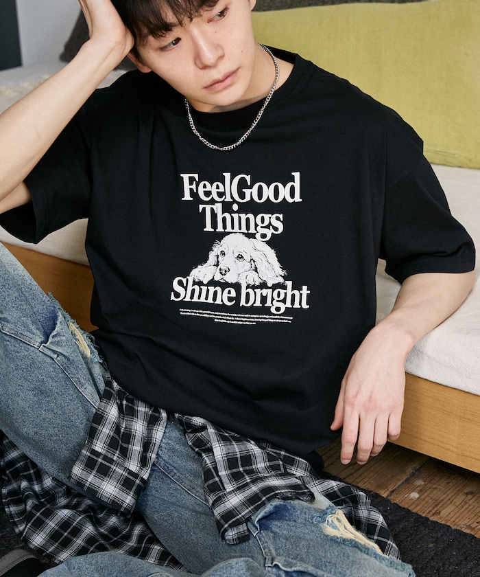 ＜機能性素材＞Shime bright ドッグ プリントTシャツ　限定展開