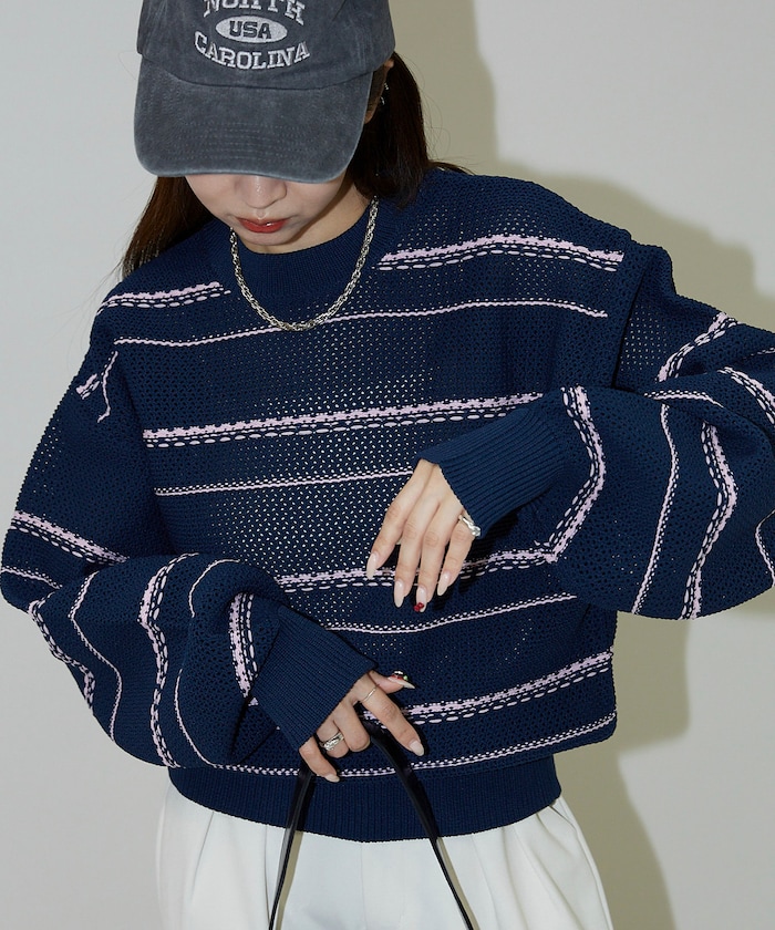 ボーダー ニット プルオーバー　限定展開