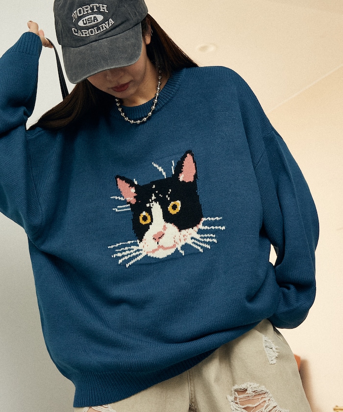 コニャック PUBLUX/Various キャット デザイン ニット 限定展開|Daytona