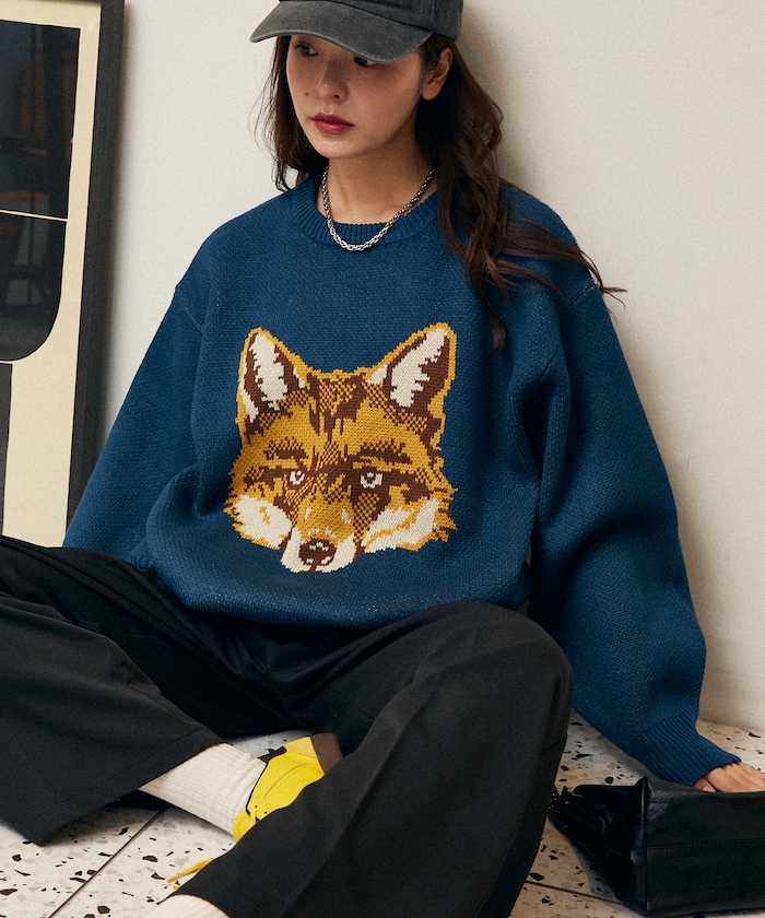 アニマル ジャガード ビッグ ニット　限定展開