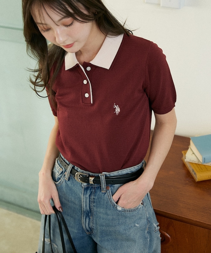 ＜接触冷感＞別注 2枚襟 ニット ポロシャツ　限定展開