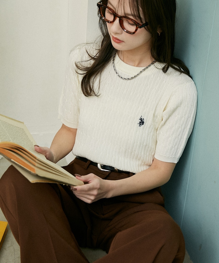 別注 クルーネック ケーブルニット　限定展開