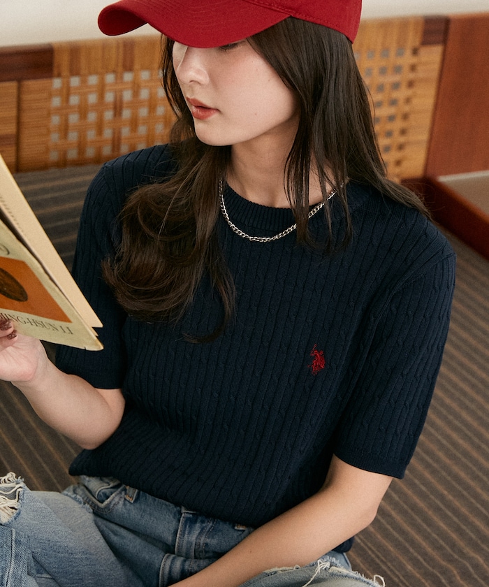 別注 クルーネック ケーブルニット　限定展開