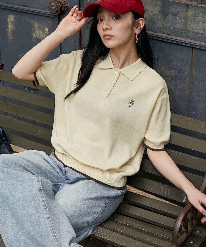 【4月10日10時発売】＜接触冷感＞配色袖 サマーニット ポロシャツ　限定展開