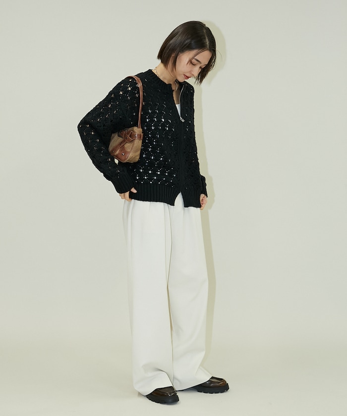 PUBLUX/透かし編み ジップカーディガン 限定展開｜Daytona Park