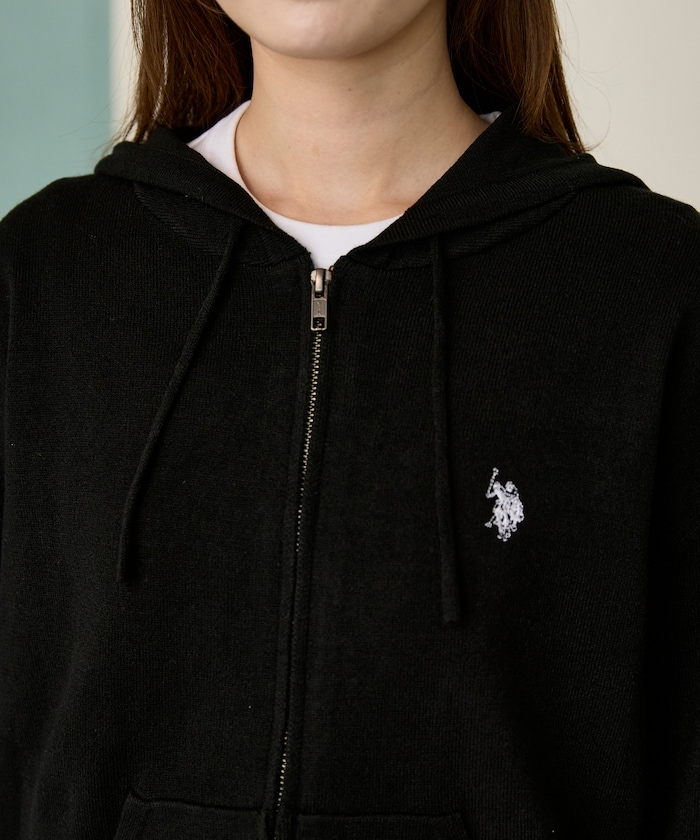 U.S. POLO ASSN./別注 フルジップ ニット フーディー 限定展開