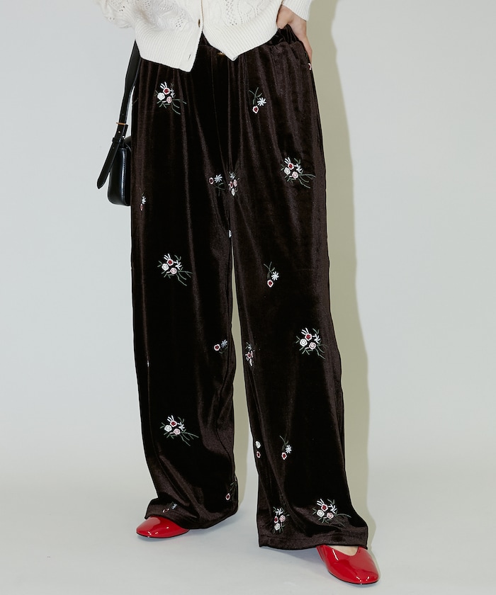 PUBLUX/花刺繍 ベロア イージーパンツ 限定展開｜Daytona Park(FREAK'S