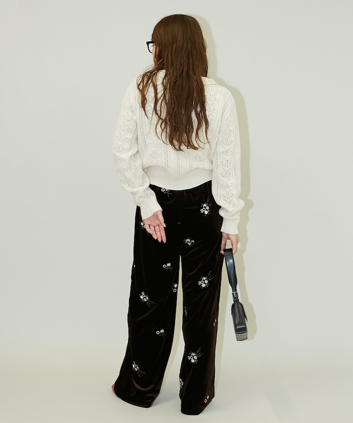 PUBLUX/花刺繍 ベロア イージーパンツ 限定展開｜Daytona Park(FREAK'S