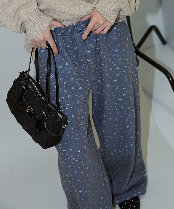 小花柄 ドロスト スウェット ワイド パンツ　限定展開