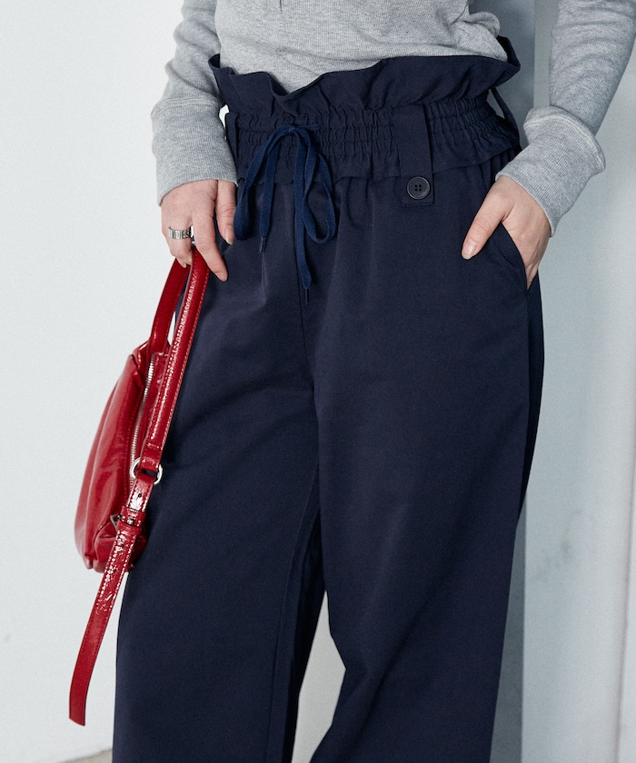 シャーリング ハイウエストパンツ　限定展開