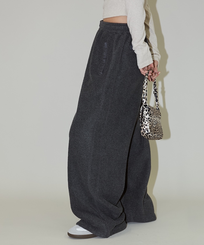 裾 ドローコード付き フリース イージーパンツ　限定展開