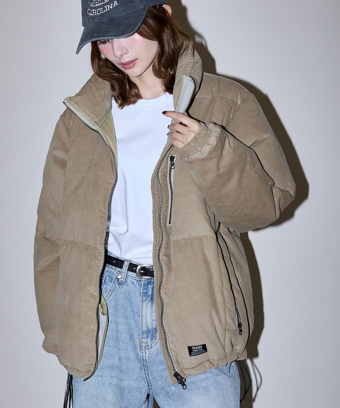 WORK W-ZIP VOLUME CORDUROY DOWN JACKET/ワーク ダブルジップ ボリューム コーデュロイ ダウン ジャケット 限定展開