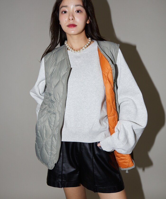 美品☆トリーバーチ☆キルティング ダブルジップダウンベスト(L相当 
