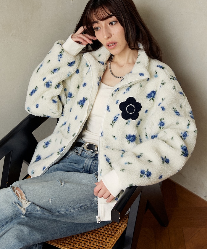 【12月5日 10:00販売開始】花柄 ボアブルゾン 限定展開