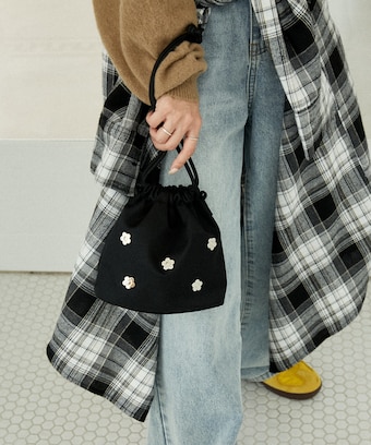 MARY QUANT ナイロン リュック トートバッグ 2way 黒 マリークワント 