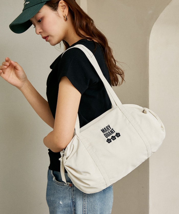 【3月6日 10:00販売開始】ロゴ刺繍 ギャザー ボストンバッグ　限定展開