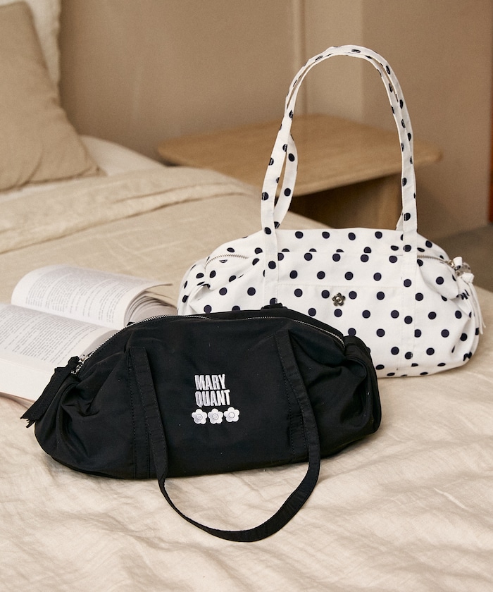 【3月6日 10:00販売開始】ロゴ刺繍 ギャザー ボストンバッグ　限定展開