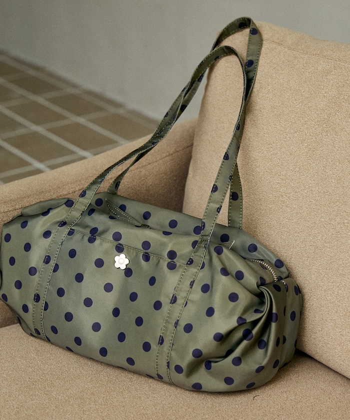 【3月6日 10:00販売開始】ロゴ刺繍 ギャザー ボストンバッグ　限定展開