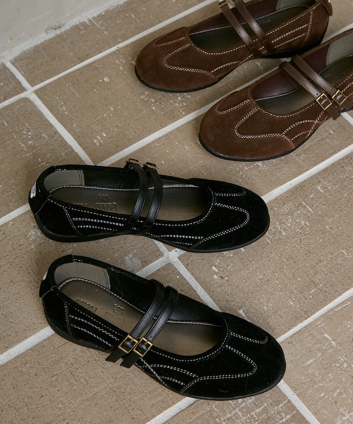 【3月6日 10:00販売開始】フェイクスエード メリージェーンスニーカー　限定展開