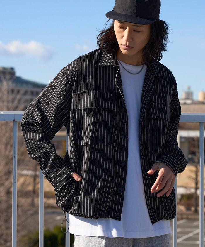 スピンドル ストライプ シャツ ジャケット / セットアップ対応