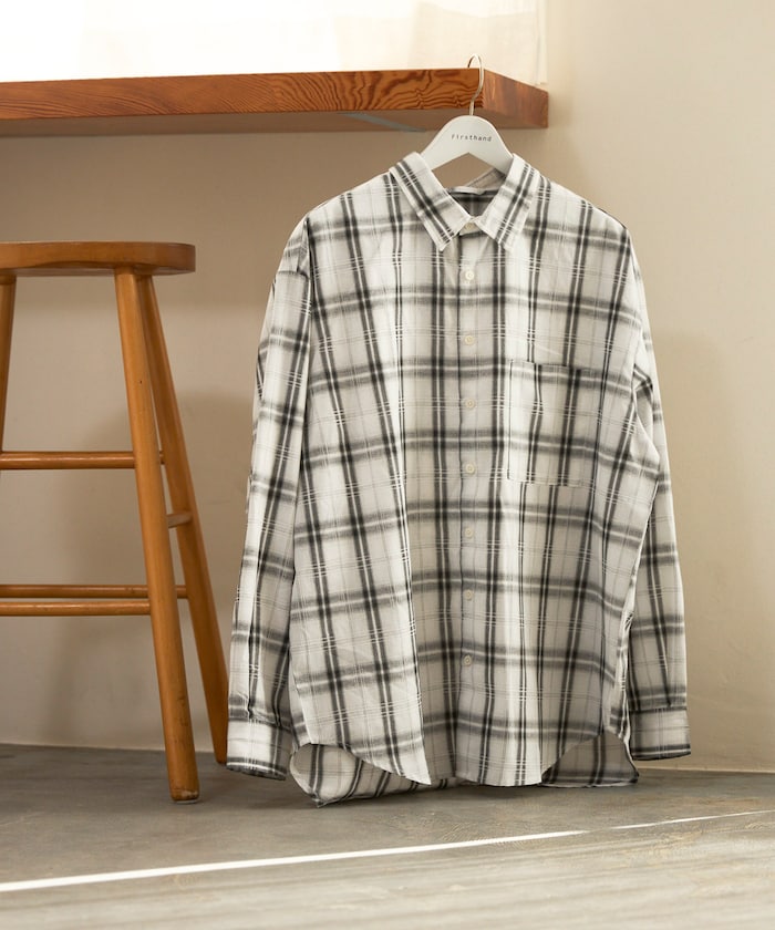 ビッグシルエット オンブレ チェックシャツ / 長袖