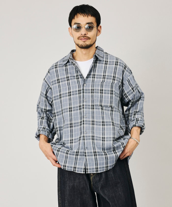 リラックスフィット レギュラーカラー チェックシャツ【限定展開】
