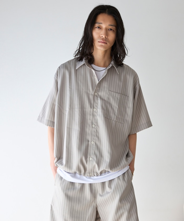 スピンドル ストライプ ショートスリーブ シャツ / セットアップ対応