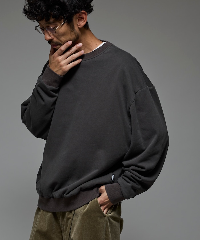 Firsthand/配色 リラックスフィット クルーネックスウェット / ダブル