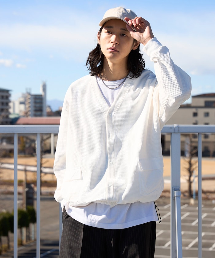 サイドポケット スピンドル テック サーマル カーディガン