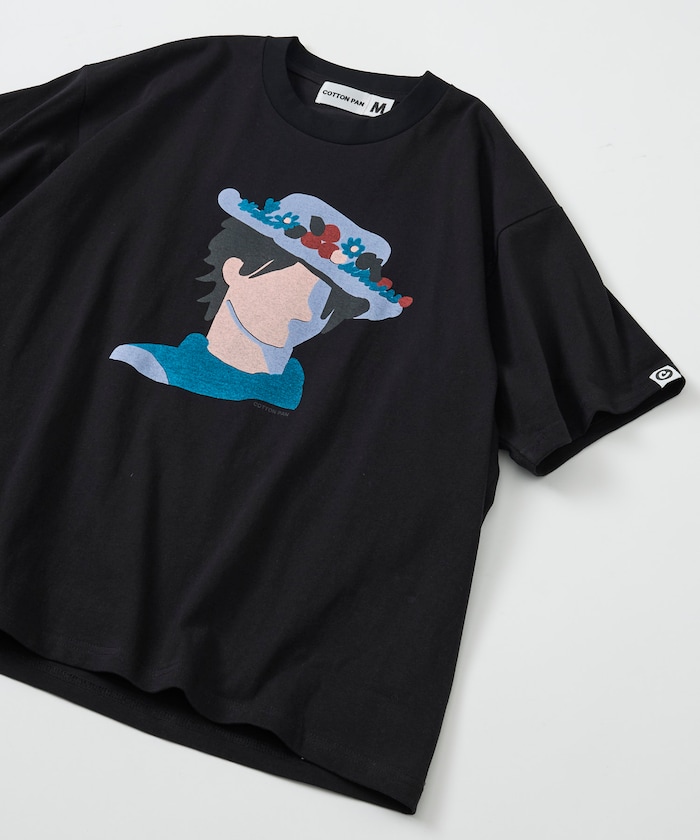 リラックスフィット プリント クルーネック Tシャツ / 真夜中