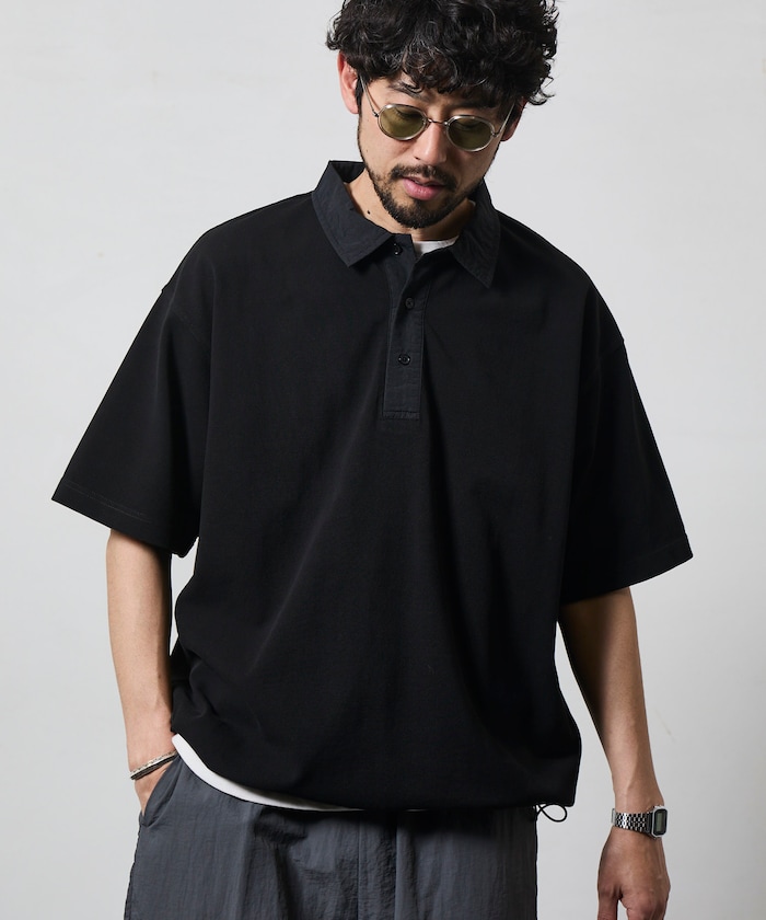 ビッグシルエット スピンドル ショートスリーブ テックポロ